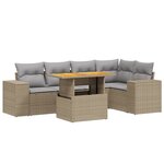 vidaXL Salon de jardin avec coussins 6 Pièces beige résine tressée