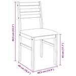 vidaXL Chaises à manger coussins 2 Pièces marron bois massif caoutchouc