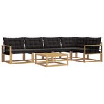 vidaXL Ensemble de canapés d'extérieur 6 pc Blanc et noir