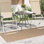 vidaXL Tapis de surface Moiré HUARTE Naturel 150 x 80 cm Polyester