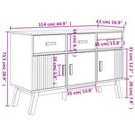 vidaXL Buffet OLDEN marron 114x43x73 5 cm bois massif de pin