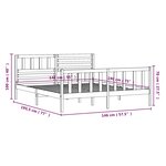 vidaXL Cadre de lit sans matelas noir bois massif 140x190 cm