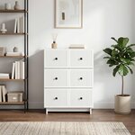 vidaXL Armoire à tiroirs Blanc 66 x 34 5 x 90 cm Bois d'ingénierie