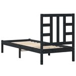 vidaXL Cadre de lit sans matelas noir 75x190 cm bois massif