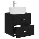 vidaXL Vanité de lavabo mural Chêne noir 49 5 x 44 5 x 65 cm