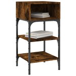 vidaXL Tables de chevet 2Pièces chêne fumé 35x34 5x70 c bois d’ingénierie