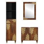 vidaXL Ensemble de Meubles de Salle de Bain 3 Pièces Marron miel