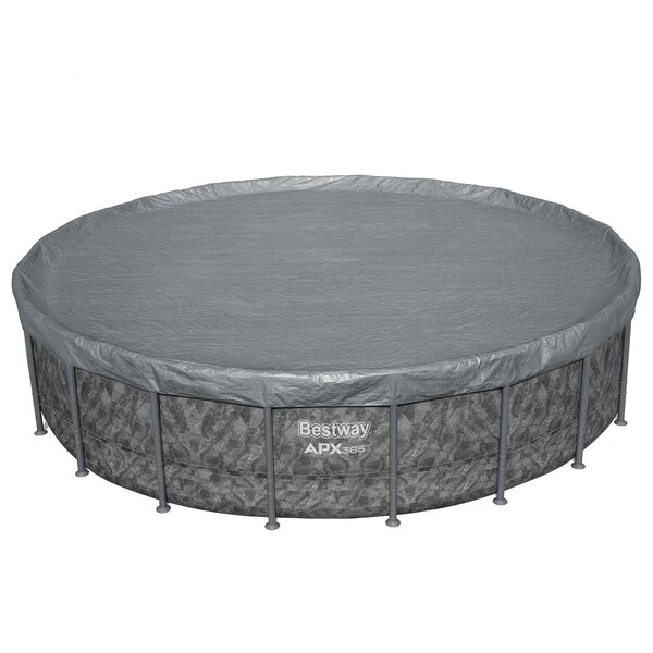 Bestway Couverture de piscine Ø4 27 m Rond Polyester Gris