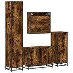 vidaXL Ensemble meubles salle de bain 4 Pièces chêne fumé bois ingénierie
