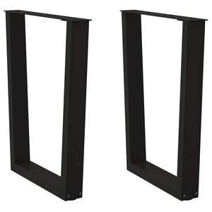 vidaXL Pieds de table à manger en V 2 pièces Noir 60 x (72-73 3) cm Acier