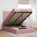 vidaXL Cadre de lit ottoman avec matelas rose 120x200 cm velours