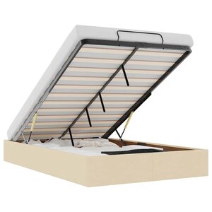 vidaXL Cadre de lit ottoman sans matelas crème 120x200 cm tissu