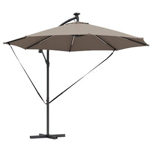 vidaXL Parasol Taupe 294 x 294 x 248 cm Polyester et Aluminium