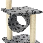 vidaXL Arbre à chat avec griffoirs en sisal 65 cm Gris Motif de pattes