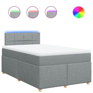 vidaXL Sommier à lattes de lit et matelas gris clair 120x190 cm tissu