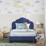 vidaXL Cadre de lit pour enfants avec tête de lit Bleu police