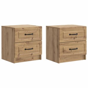 vidaXL Cabinet de chevet 2 pièces Chêne artisanal 43 x 34 5 x 44 5 cm