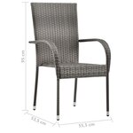 vidaXL Ensemble à manger de jardin 7 Pièces Résine tressée Gris
