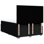 vidaXL Sommier à lattes de lit avec matelas Noir 140x190 cm Tissu