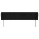 vidaXL Tête de lit avec oreilles Noir 163x23x78/88 cm Velours