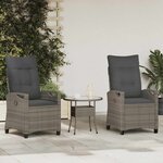 vidaXL Chaise de jardin 2 Pièces Gris et Gris foncé 56 x 60 x 112 cm