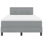 vidaXL Lit Box Spring avec Matelas et Lumière LED Gris Clair 120x200 cm Tissu