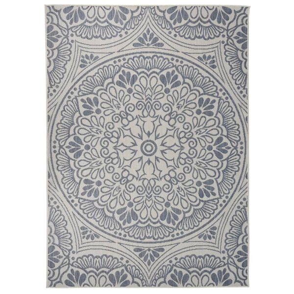 vidaXL Tapis à tissage plat d'extérieur 200x280 cm Motif bleu