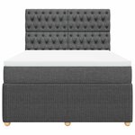 vidaXL Sommier à lattes de lit avec matelas Gris foncé 160x200cm Tissu
