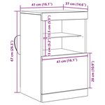 vidaXL Buffet chêne artisanal 41 x 37 x 67 cm Bois d'ingénierie
