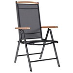 vidaXL Chaises de jardin pliables lot de 6 Textilène Noir