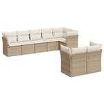 vidaXL Salon de jardin avec coussins 8 Pièces beige résine tressée