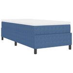 vidaXL Lit à ressort avec matelas bleu  90 x 200 cm  Tissu velours côtelé