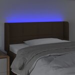 vidaXL Tête de lit à LED Marron foncé 103x16x78/88 cm Tissu