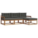 vidaXL Ensemble de canapés d'extérieur 4 Pièces Naturel et Anthracite