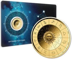 Monnaie LIBRA Zodiac Signs 1/1000 Oz Medaille Or