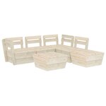 vidaXL Salon de jardin palette 6 Pièces Bois d'épicéa imprégné