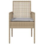 Chaises de jardin vidaXL 2 Pièces avec coussins beige en poly rotin