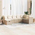 vidaXL Salon de jardin avec coussins 8 Pièces beige résine tressée