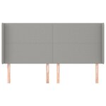 vidaXL Tête de lit avec oreilles Gris clair 183x16x118/128 cm Tissu