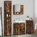 vidaXL Ensemble de mobilier de salle de bain 4 Pièces Chêne fumé