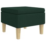 vidaXL Fauteuil avec pieds à bascule et tabouret Vert foncé Tissu