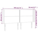 vidaXL Tête de lit à LED Gris foncé 183x16x118/128 cm Velours