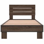vidaXL Cadre de lit chêne marron 90x200 cm bois d'ingénierie et métal