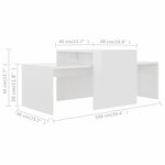 vidaXL Ensemble de table basse Blanc brillant Bois d’ingénierie