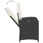 vidaXL Ensemble à manger de jardin coussins 7Pièces Noir Résine tressée