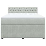 vidaXL Sommier à lattes de lit et matelas Gris clair 140x190cm Velours