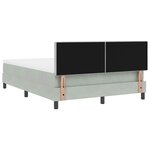 vidaXL Lit à ressorts avec matelas Gris clair 160 x 200 cm Velours