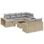 vidaXL Salon de jardin 11 Pièces avec coussins beige résine tressée
