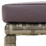 vidaXL Tabourets de jardin lot de 4 avec coussins Résine tressée Gris