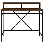 vidaXL Bureau chêne marron 100x50x90 cm bois d'ingénierie et fer